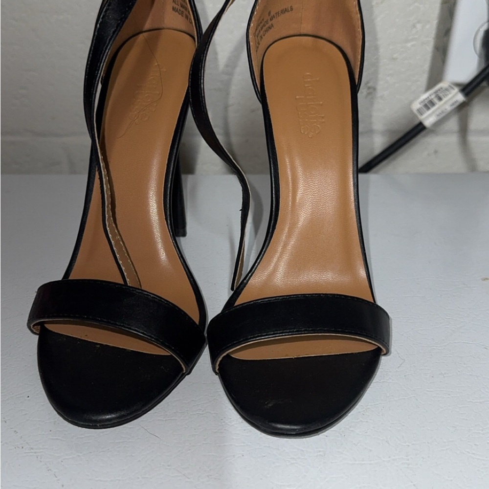 Charlotte Russe Black Stiletto Heels with Ankle Strap